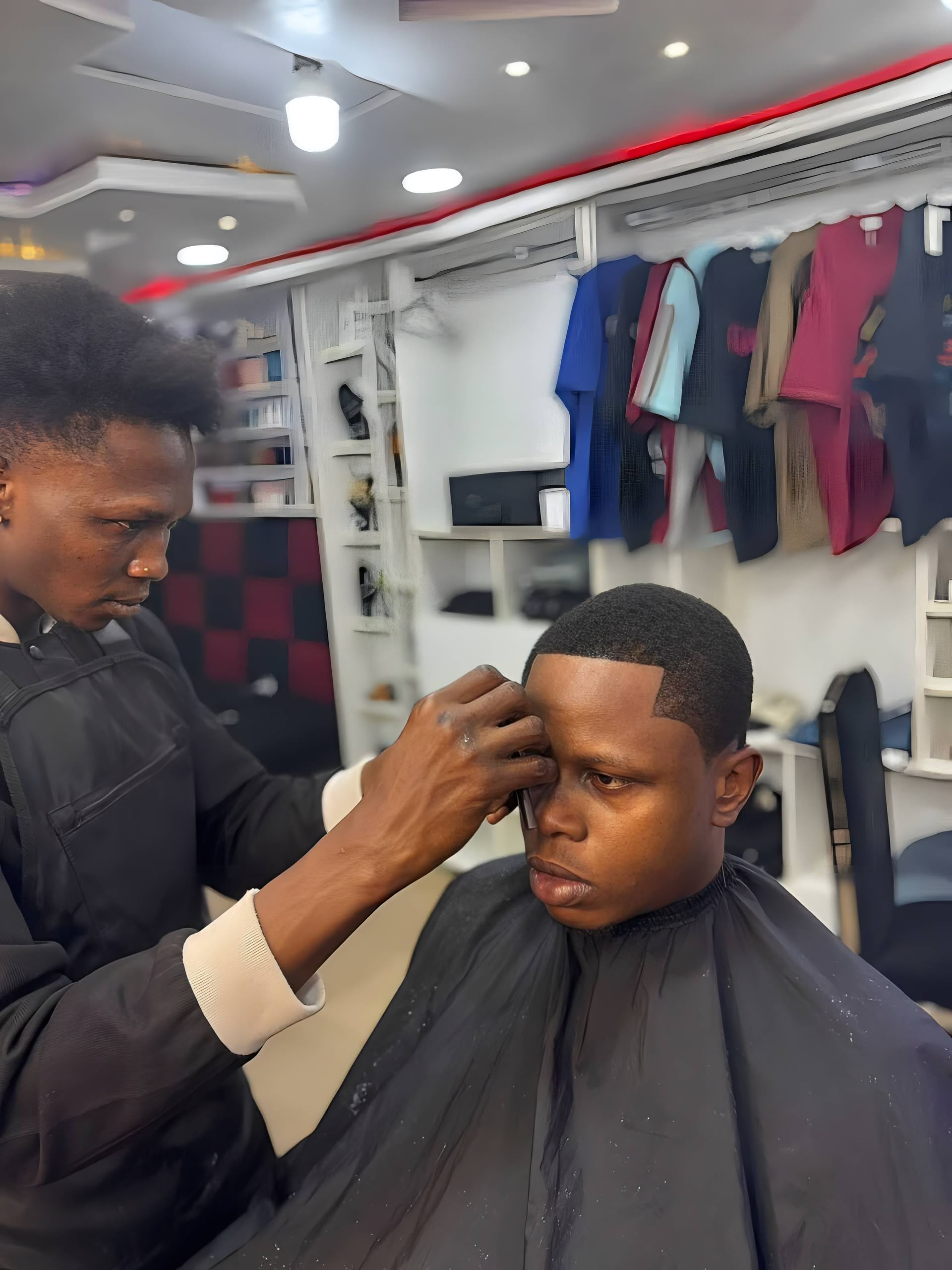 Barber at work